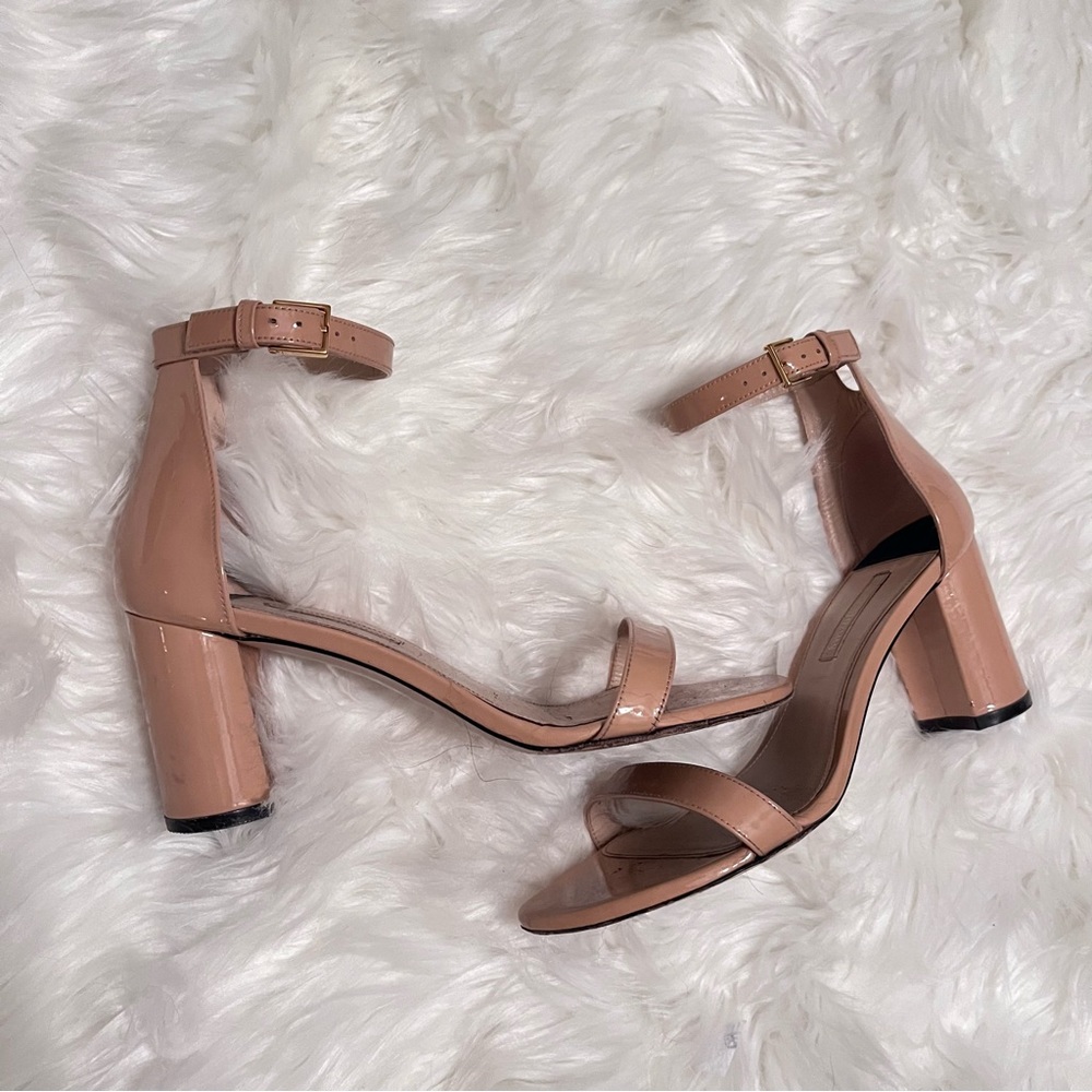 Stuart Weitzman strappy nude heels!